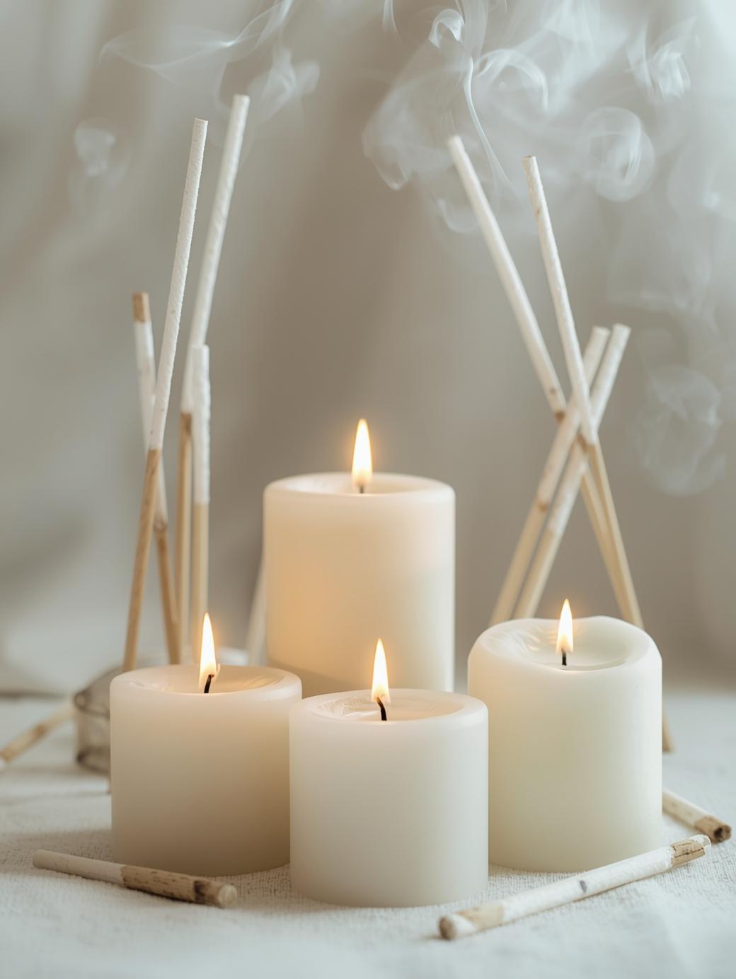 candles and incense