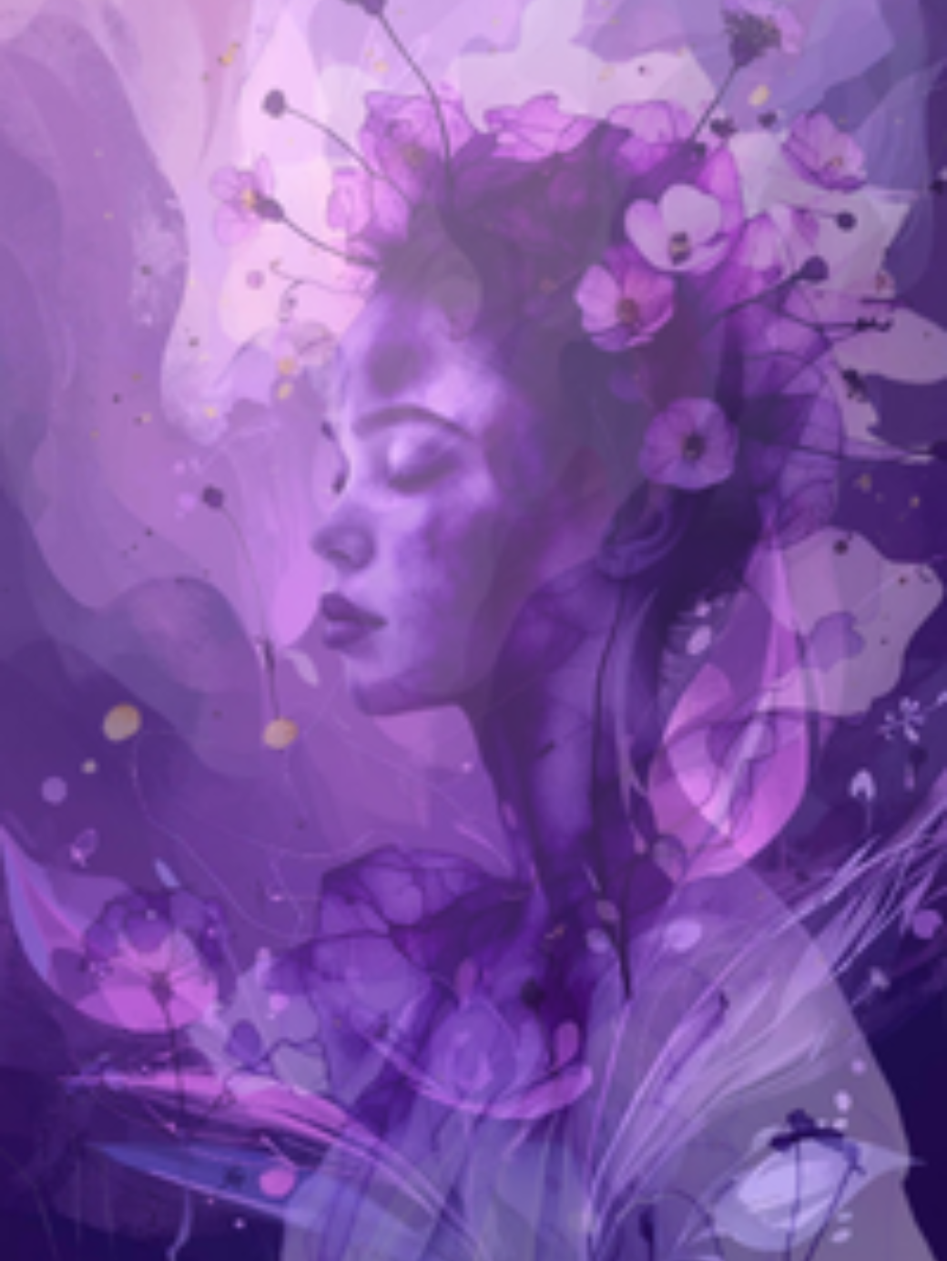 purple abstract woman imani speaks hub